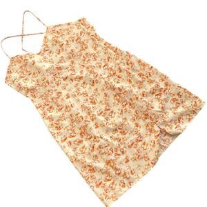 Lola May Womens 10 Yellow & Orange Floral Strappy Dress Coquette Fairy Y2K Beach